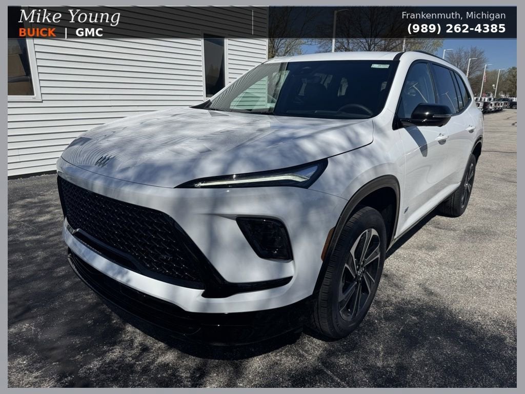 2026 Buick Enclave Sport Touring in Summit White — front three-quarter view